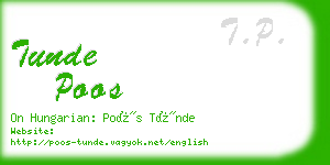tunde poos business card